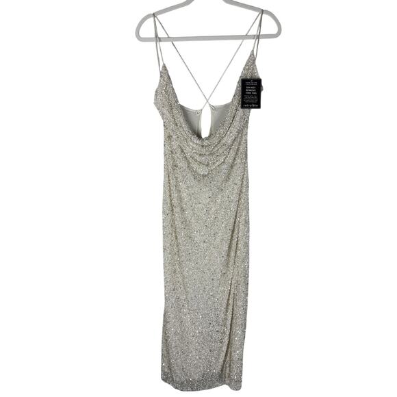 Retrofete Frieda Maxi Dress Sequin Embellished Evening Party Cocktail White Sz M - Picture 4 of 12